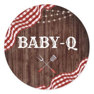 Baby-Q Backyard BBQ Couples Shower Favors Stickers