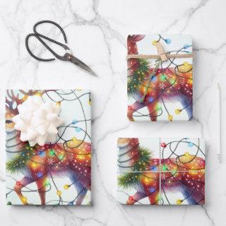 Baby Reindeer Tangled Lights Christmas Kids  Sheets