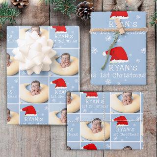 Baby`s 1st Christmas Photo Santa Hat Snowflake  Sheets