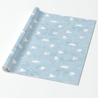 Baby Seal Pattern in Sage blue