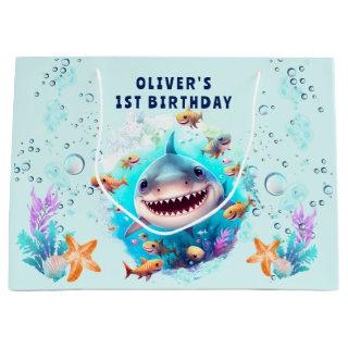 Baby Shark Boy 1st Birthday Large Gift Bag