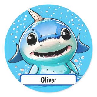 Baby Shark Sticker With Custom Nametag