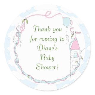 Baby Shower Blue/Castle Stickers 1 1/2" or 3"