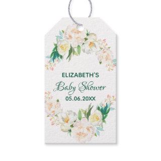 Baby Shower blush flower Thank You Gift Tags