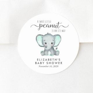 Baby Shower Cute Elephant Classic Round Sticker