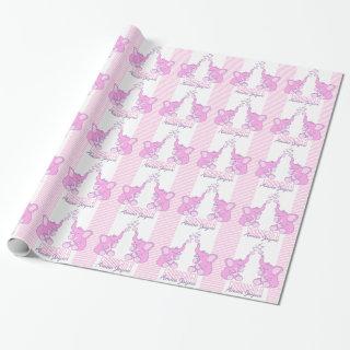 Baby Shower or birth goddaughter name pink wrap