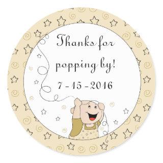 Baby Shower "Stars/Gold" Stickers 1 1/2" or 3"