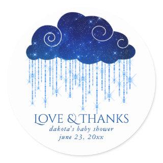Baby Sprinkle Classic Blue | Cool Shower Thank You Classic Round Sticker