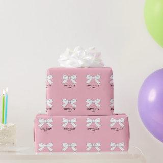 Baby Sprinkle Shower Personalized Pink & White Bow