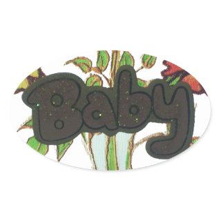 Baby text hiding plant.png oval sticker