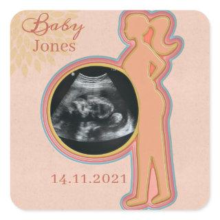 Baby Ultrasound Keepsake   Square Sticker