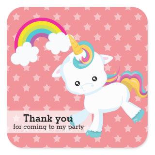 Baby Unicorn * Choose your background color Square Sticker