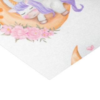 Baby Unicorn Over The Moon with Flower Tissue Paper