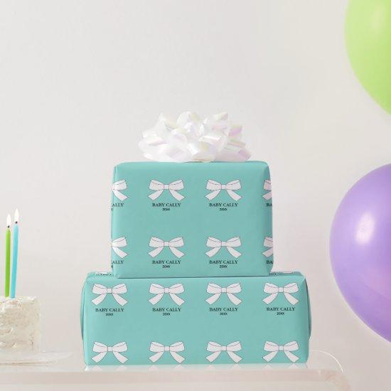 Baby White Bows Sprinkle Shower Party Personalized