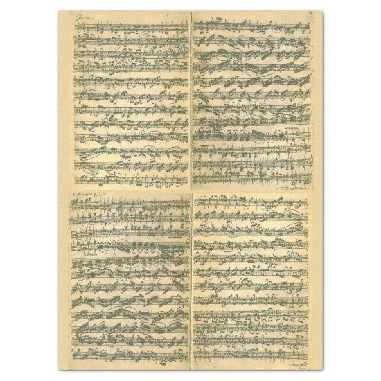 Bach Chaconne Manuscript for Solo Violin Tissue Paper