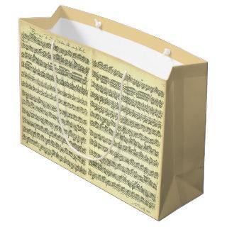 Bach Partita Music Manuscript for Violin Solo Large Gift Bag
