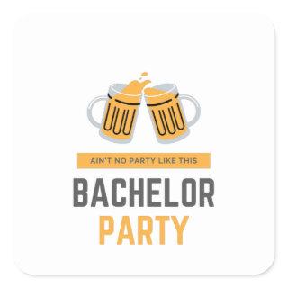 Bachelor party square sticker