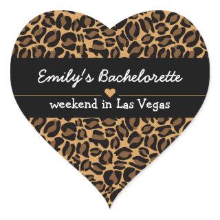 Bachelorette Bride Boujee Trendy Leopard Print  Heart Sticker