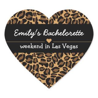 Bachelorette Bride Boujee Trendy Leopard Print  Heart Sticker