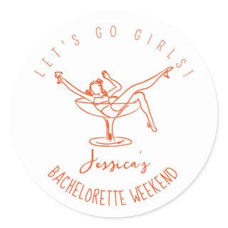 Bachelorette favor personalized sticker