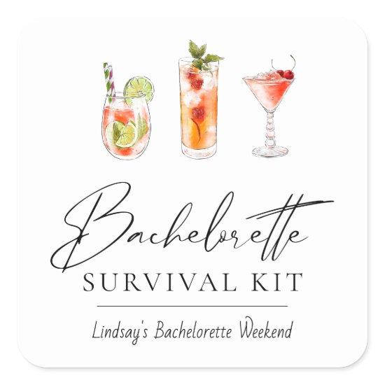 Bachelorette Survival Kit Rectangular Sticker