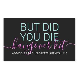 Bachelorette Survival Recovery Hangover Kit Rectangular Sticker