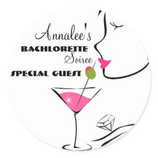 Bachlorette Martini Classic Round Sticker