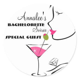 Bachlorette Martini Classic Round Sticker