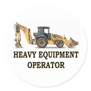 BACK HOE LOADER CLASSIC ROUND STICKER