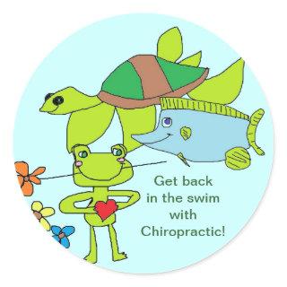 Back in swim with Chiropractic stickers