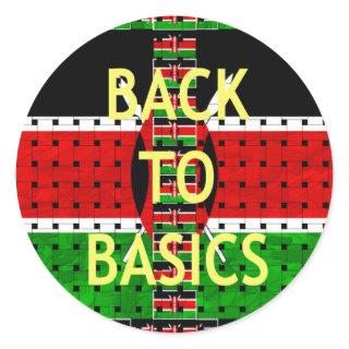 Back to Basics: Kenya Flag-Themed  Weaving Culture Classic Round Sticker