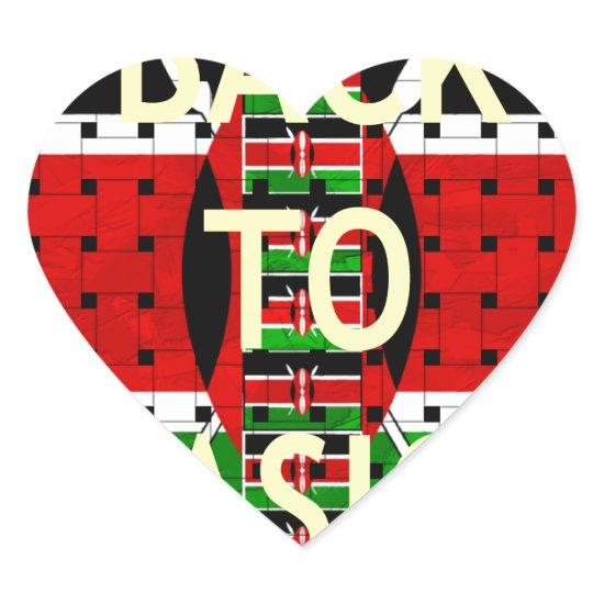 Back to Basics: Kenya Flag-Themed  Weaving Culture Heart Sticker