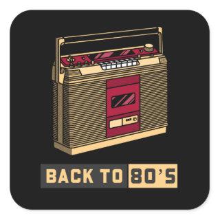 Back To The 80s   80s Music Square Sticker