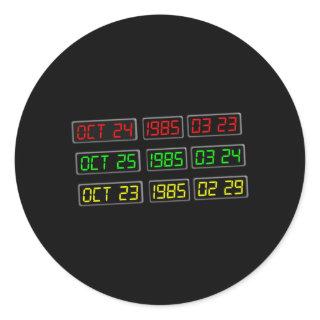 Back to the 80s by Time Travel Machine Classic Round Sticker