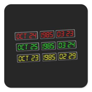 Back to the 80s by Time Travel Machine Square Sticker
