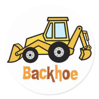 Backhoe Classic Round Sticker