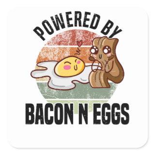 Bacon Ham Diet Breakfast Bacon Fan Fried Egg Square Sticker