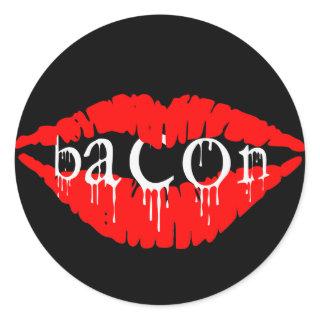 Bacon Lips Classic Round Sticker