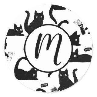 Bad Cats Knocking Stuff Over Classic Round Sticker