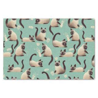 Bad Siamese Cats Knocking Stuff Over Tissue Paper