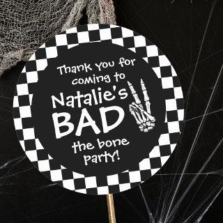 Bad Two The Bone Personalized 2nd Birthday Party Classic Round Sticker