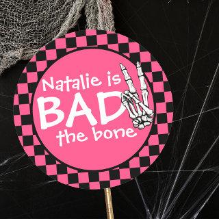 Bad Two The Bone Personalized 2nd Birthday Party Classic Round Sticker