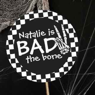 Bad Two The Bone Personalized 2nd Birthday Party Classic Round Sticker