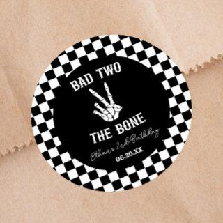 Bad Two The Bone Skeleton 2nd Birthday Party Classic Round Sticker