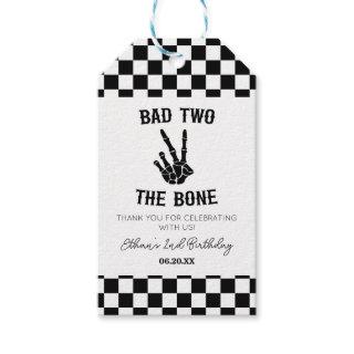 Bad Two The Bone Skeleton 2nd Birthday Party Gift Tags