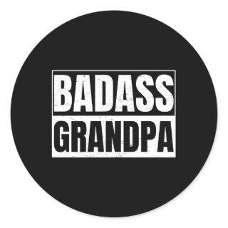 Badass Grandpa For A Grandpa Classic Round Sticker