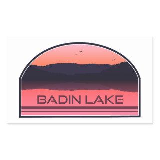 Badin Lake North Carolina Red Sunrise Rectangular Sticker