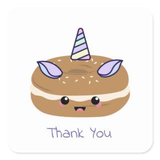 Bagel Unicorn Bagel Buddies Square Sticker