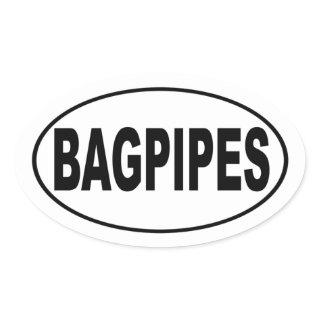 Bagpipes Oval Sticker