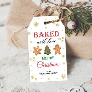 Baked with love gift tags, Christmas favor tags